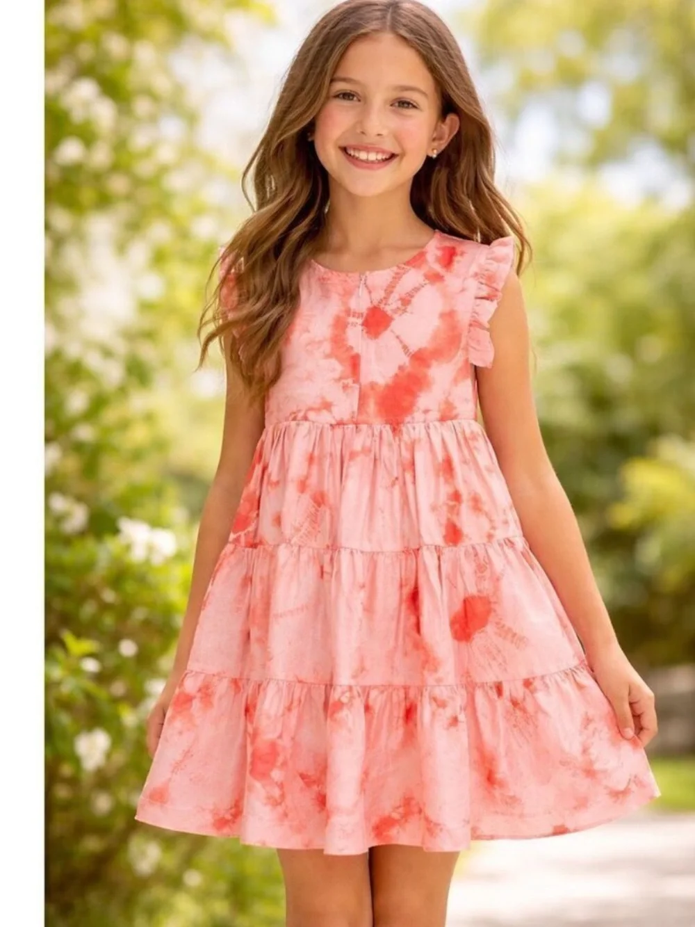 Pink Chicken NY Girls Silk Polly Dress Tie Dye Mellow Rose 3 Years
